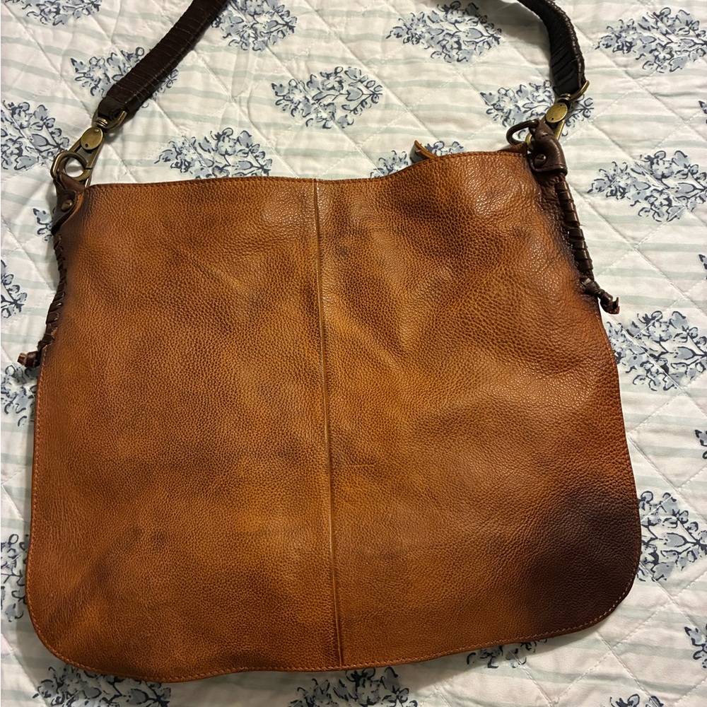 We The Free Tan Leather Shoulder Bag